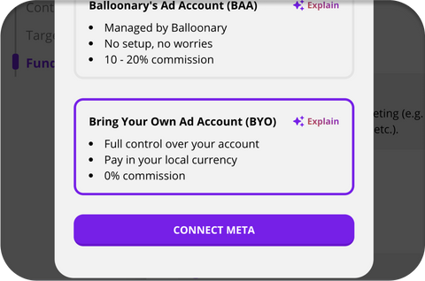 Use existing ad accounts